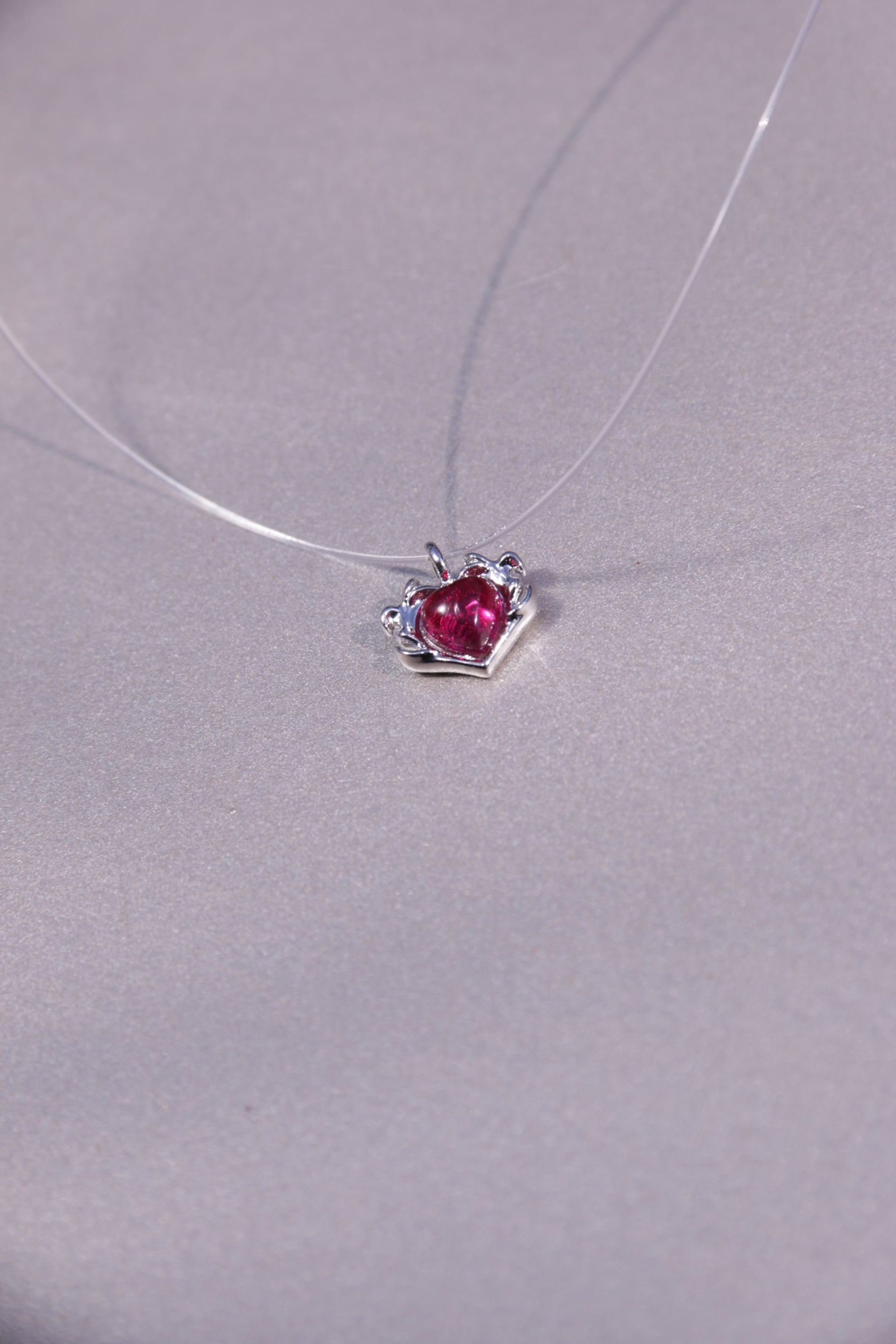 Fervooor love gift lab-created ruby heart choker