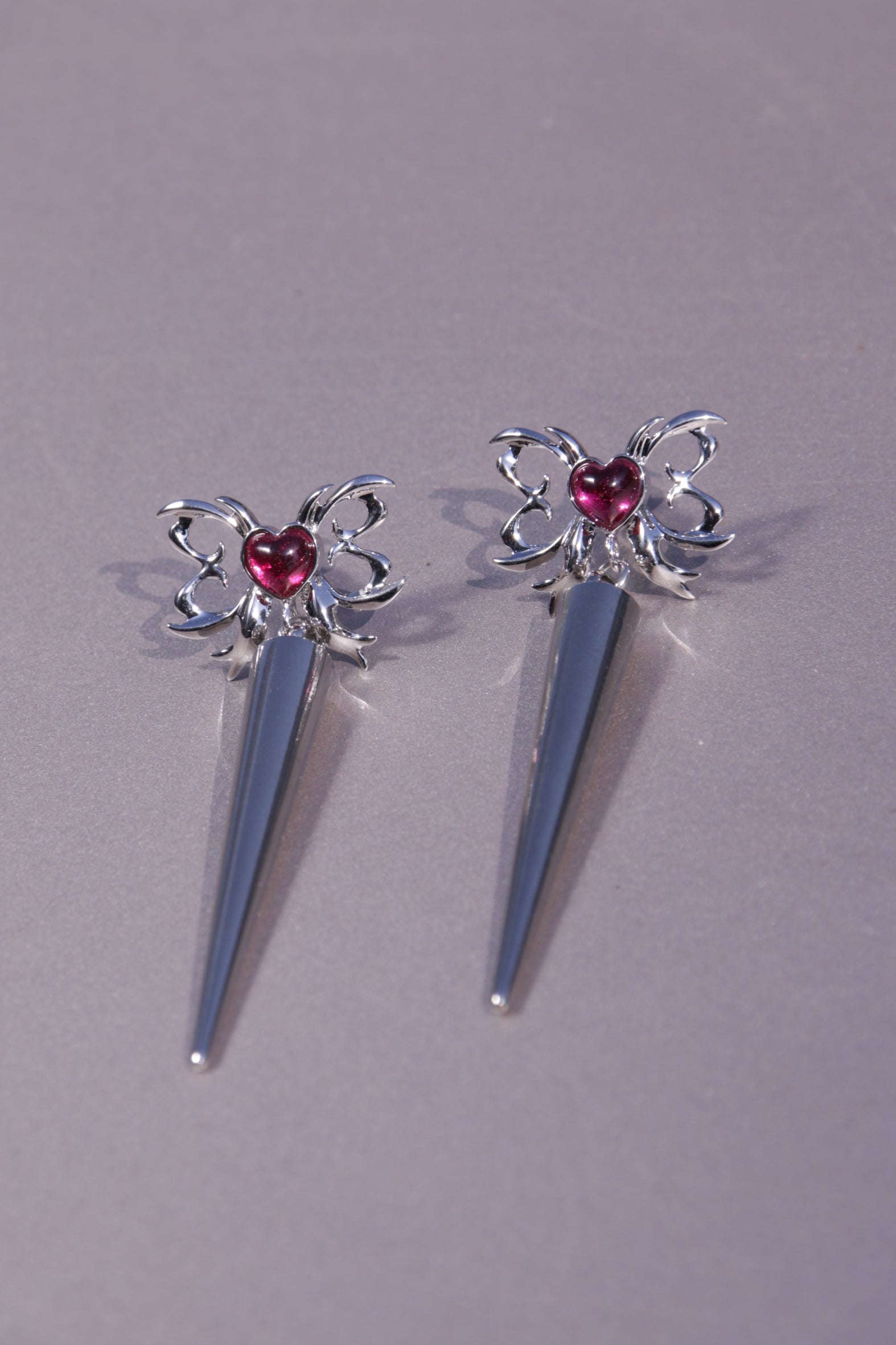 Fervooor love gift butterfly bow spike earrings