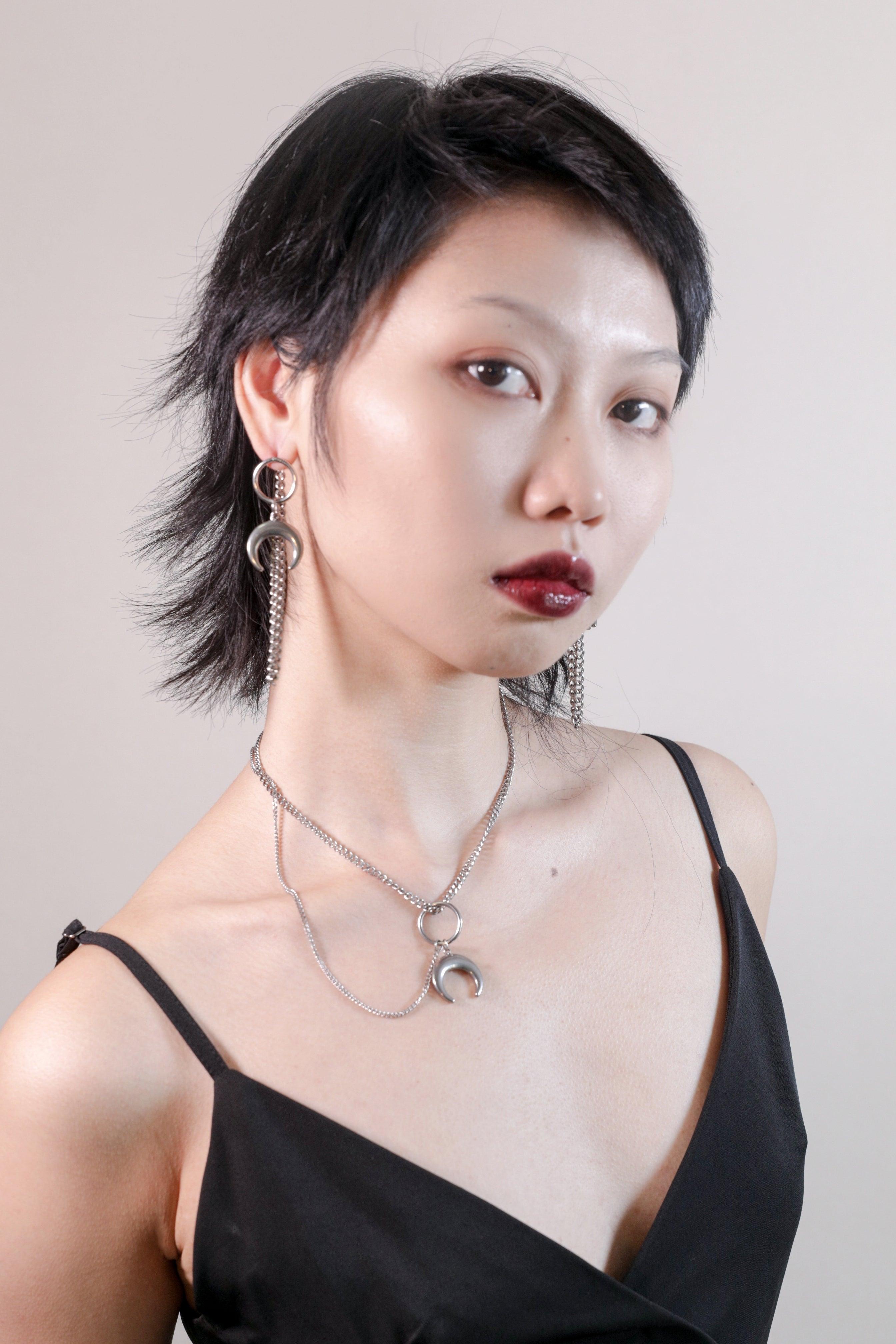 Fervooor Waterproof moon stainless steel handmade necklace - Fervooor