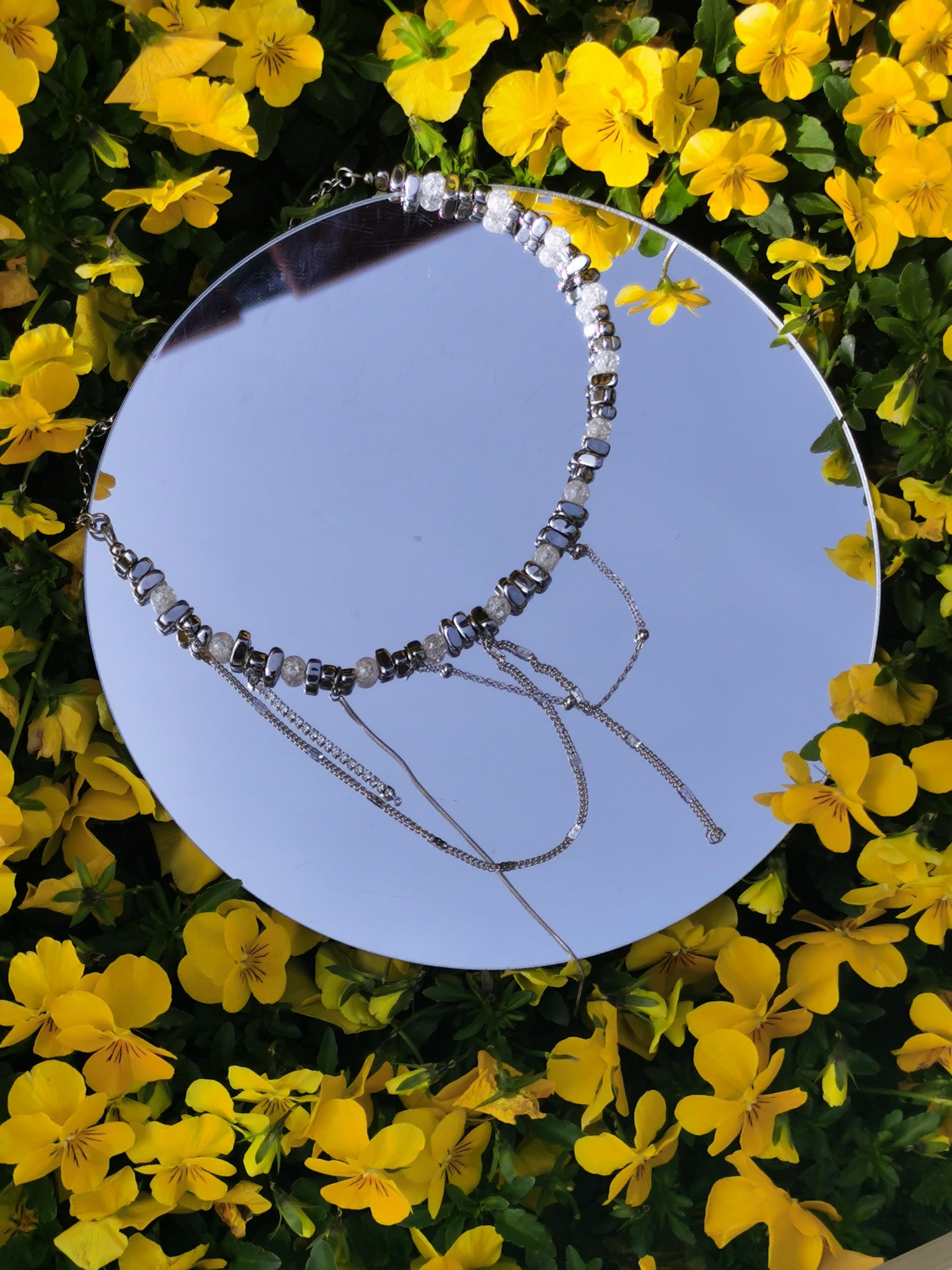 Fervooor Sliver stones tassel choker - Fervooor