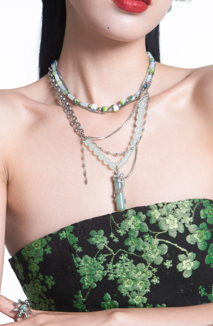 Fervooor Green jade necklace