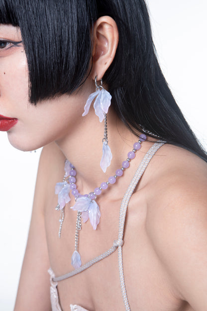 Fervooor Blooming purple lotus earrings