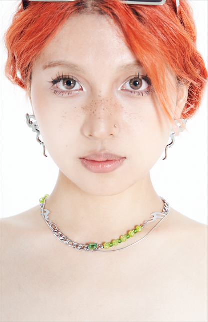 Fervooor Typical Millennial Green Snake earrings