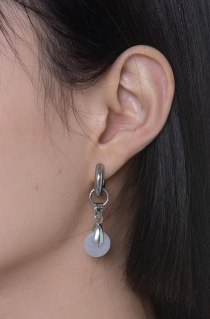 Fervooor Safety buckle jade earrings