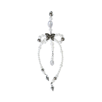 Fervooor Virtual Ribbon pearl bow earrings