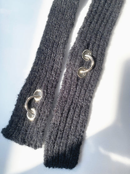 Fervooor black chunky yarn knitting rivet neckerchief