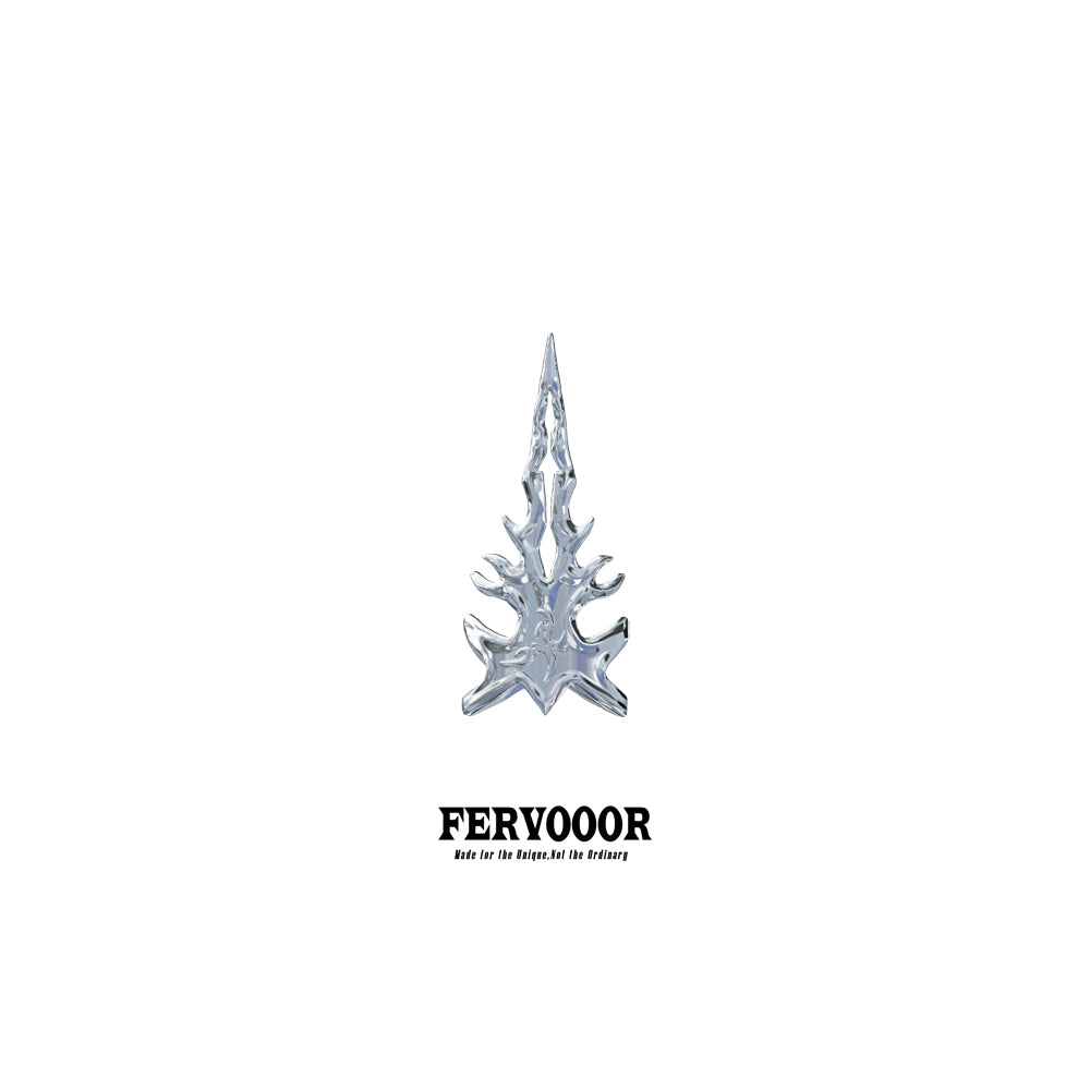 Fervooor Battle Angel Silver Flaming Shield Fingertip Ring