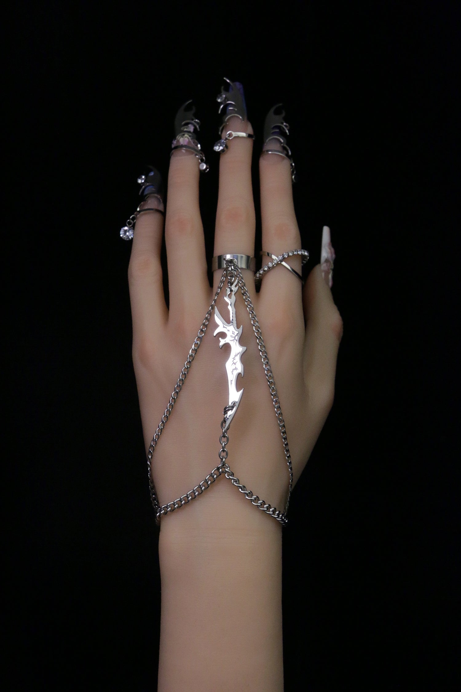 Fervooor Acid Knife hand chain ring+bracelet