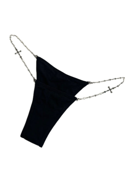 Fervooor chrome heart lily crucifix chain underwear