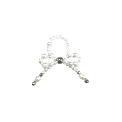 Fervooor Virtual Ribbon pearl bow ring