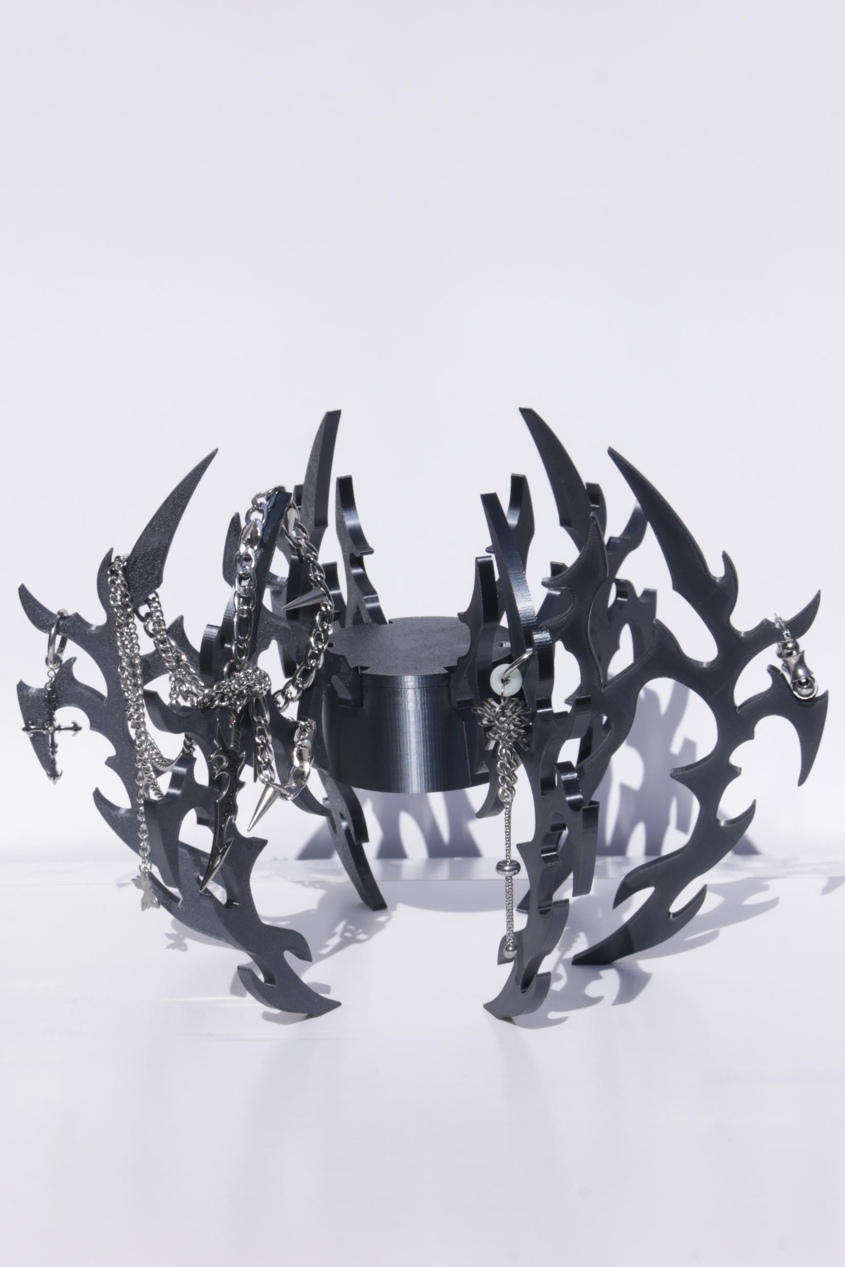 Fervooor Cyber Spider 3D printed 3-in-1 design/candle holder, lamp &amp; jewelry display rack