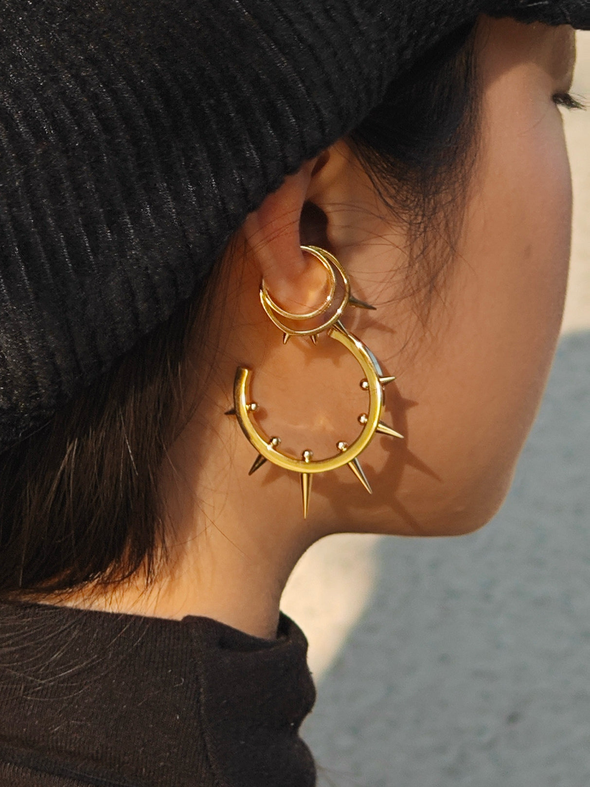 Fervooor Riot Spike Hoop Earrings Big/Small