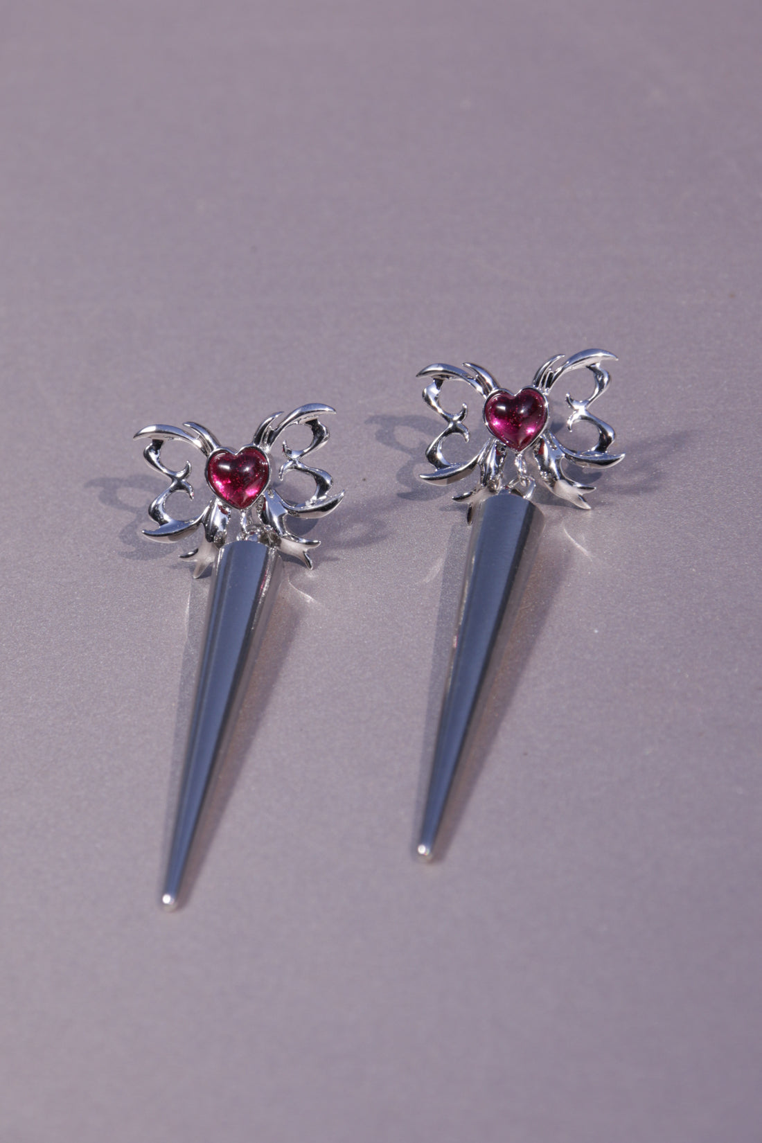 Fervooor love gift butterfly bow spike earrings