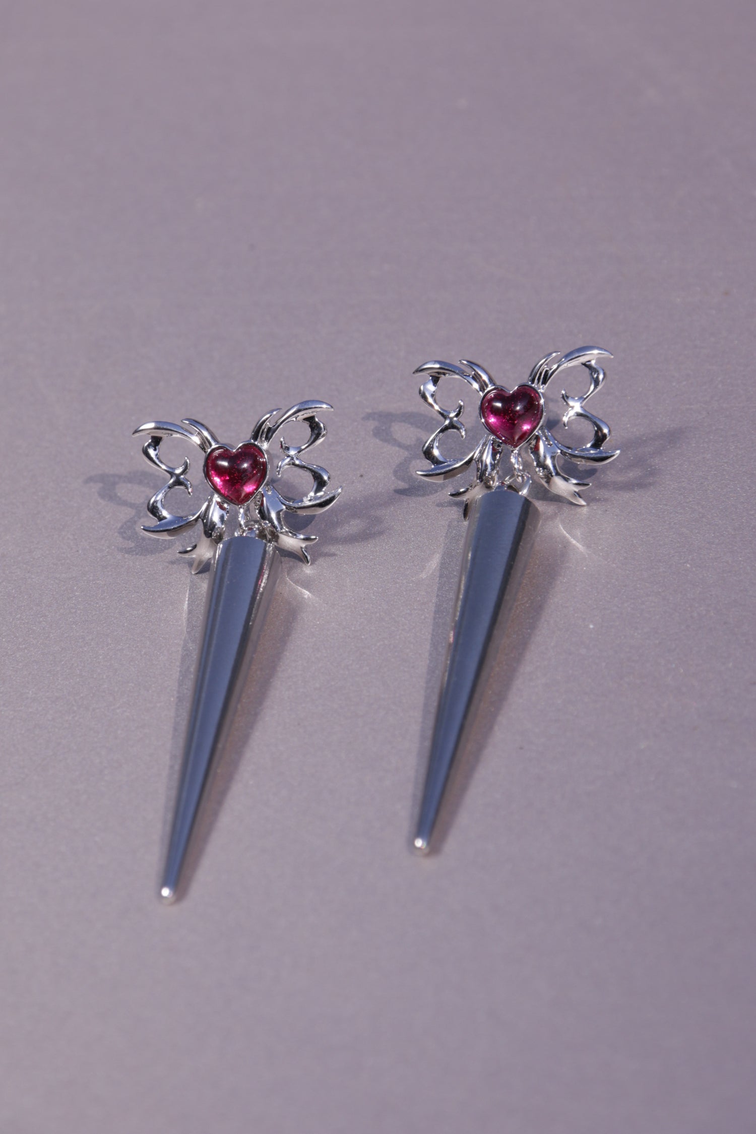 Fervooor love gift butterfly bow spike earrings
