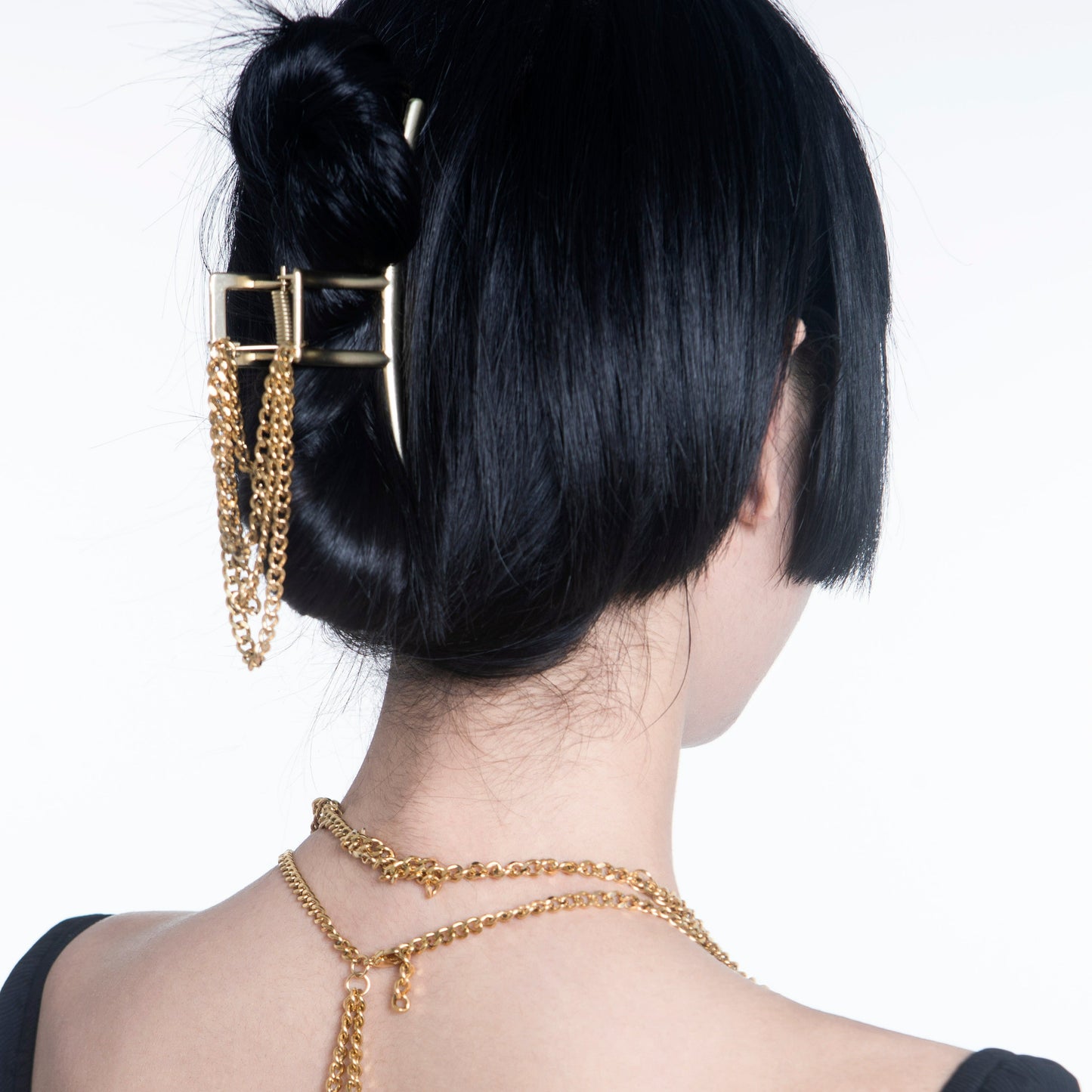 Fervooor Black golden hair claw clip
