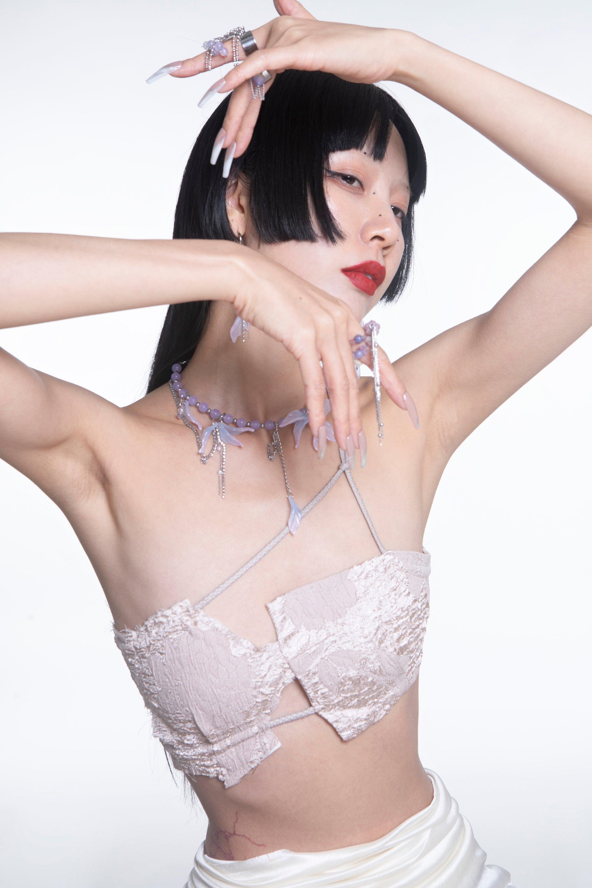 Fervooor Blooming purple lotus necklace
