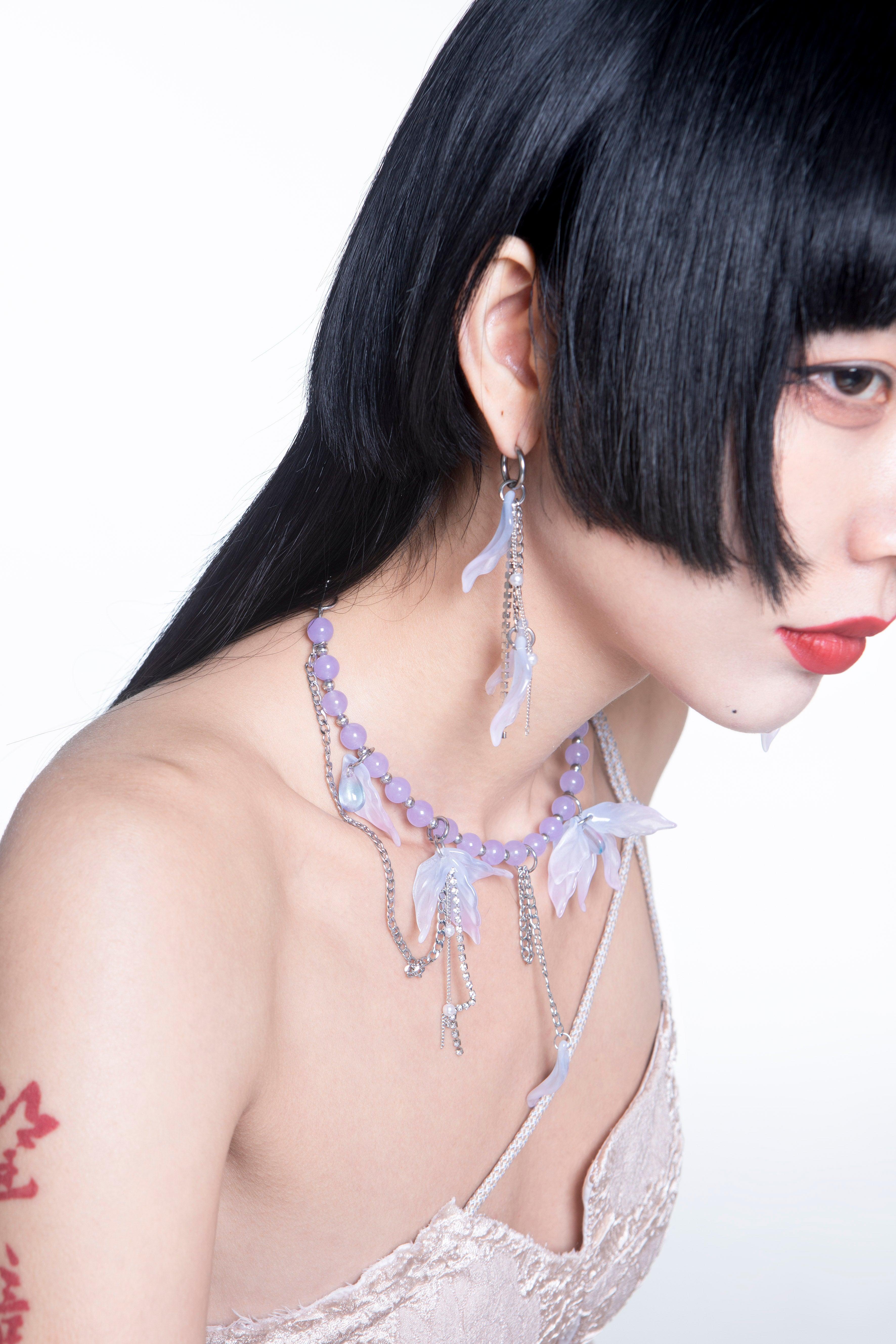 Fervooor Blooming purple lotus necklace - Fervooor