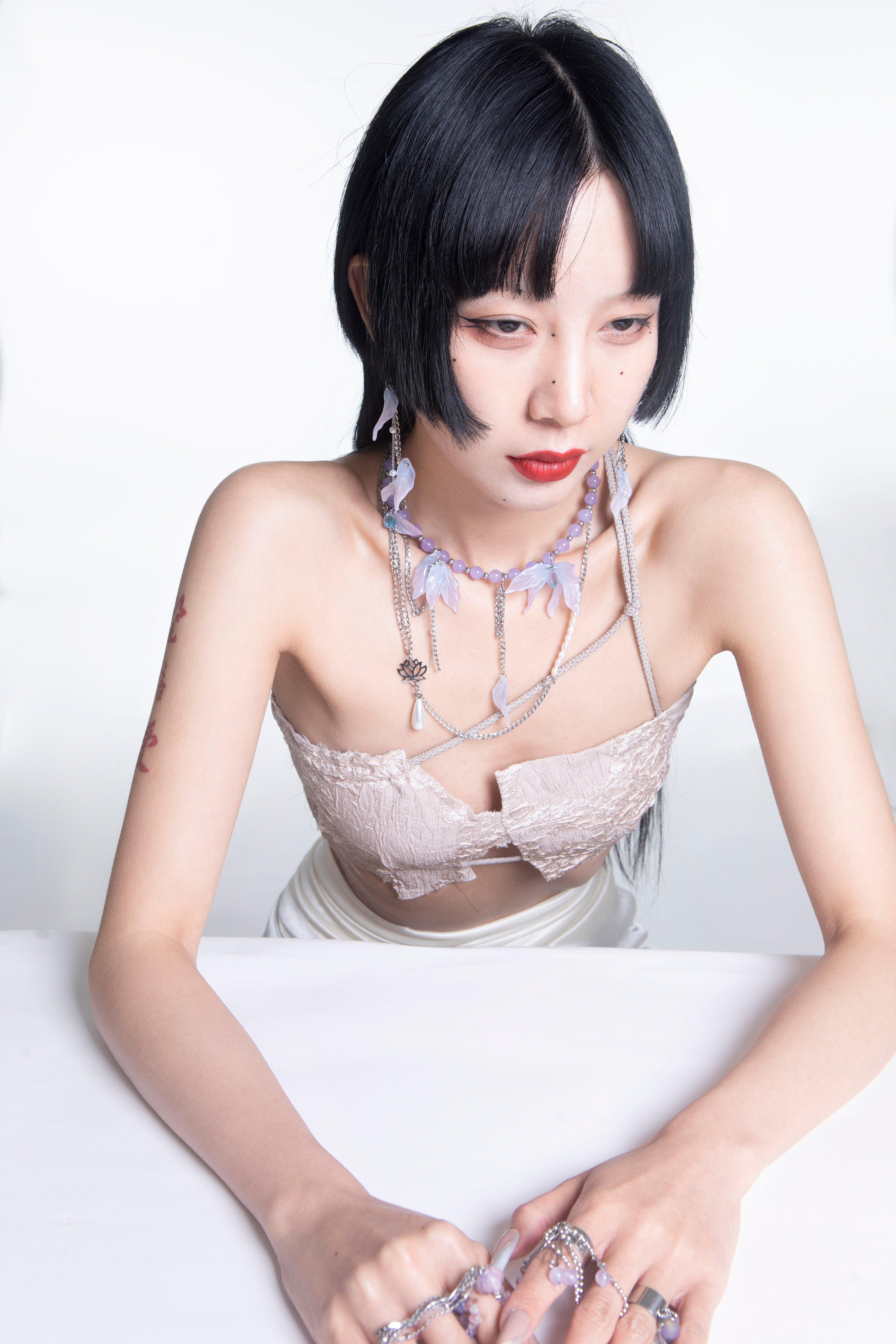 Fervooor Blooming purple lotus necklace - Fervooor