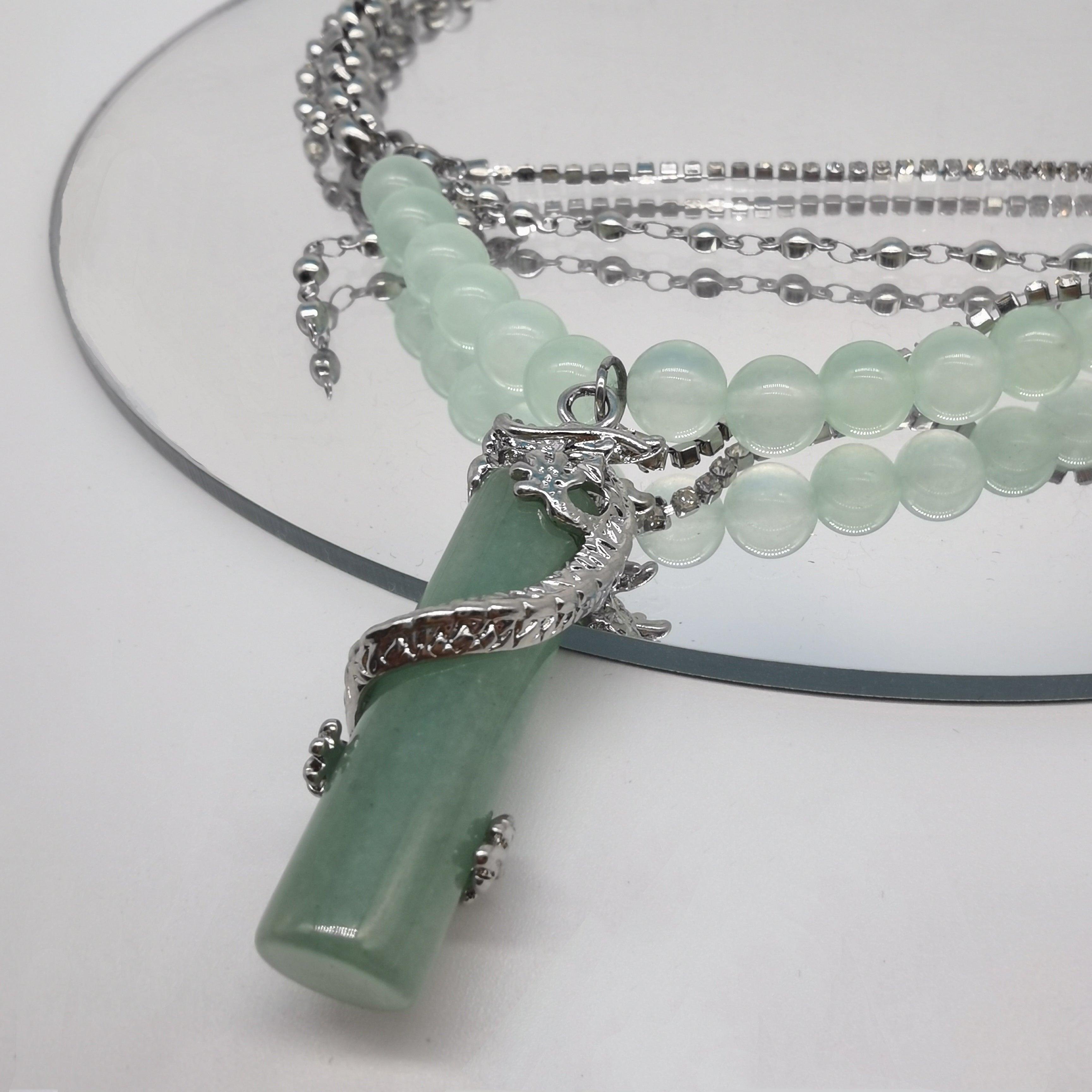 Beetle — Green bead jade necklace | seree