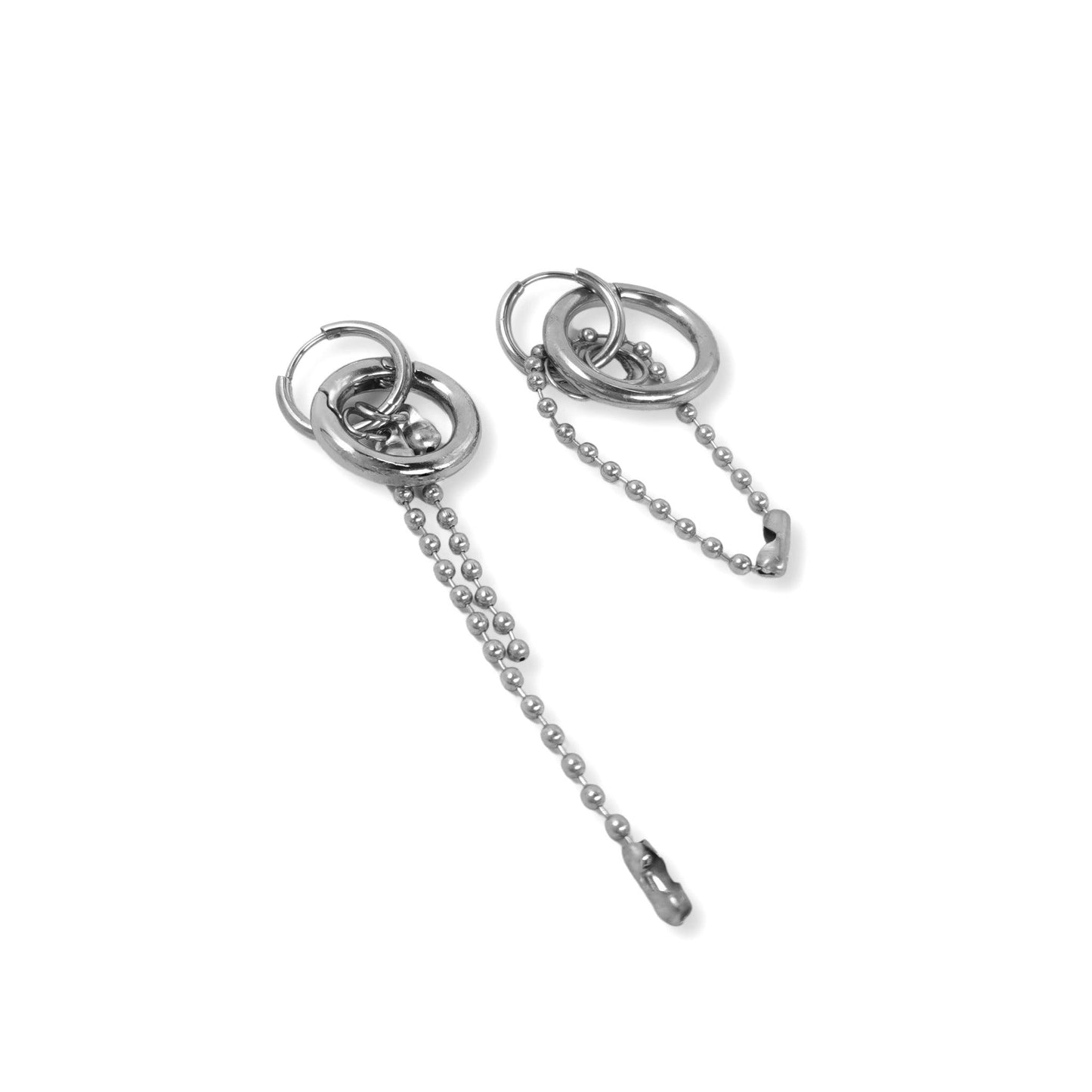 Fervooor Asymmetric waterproof oring and chains earrings - Fervooor